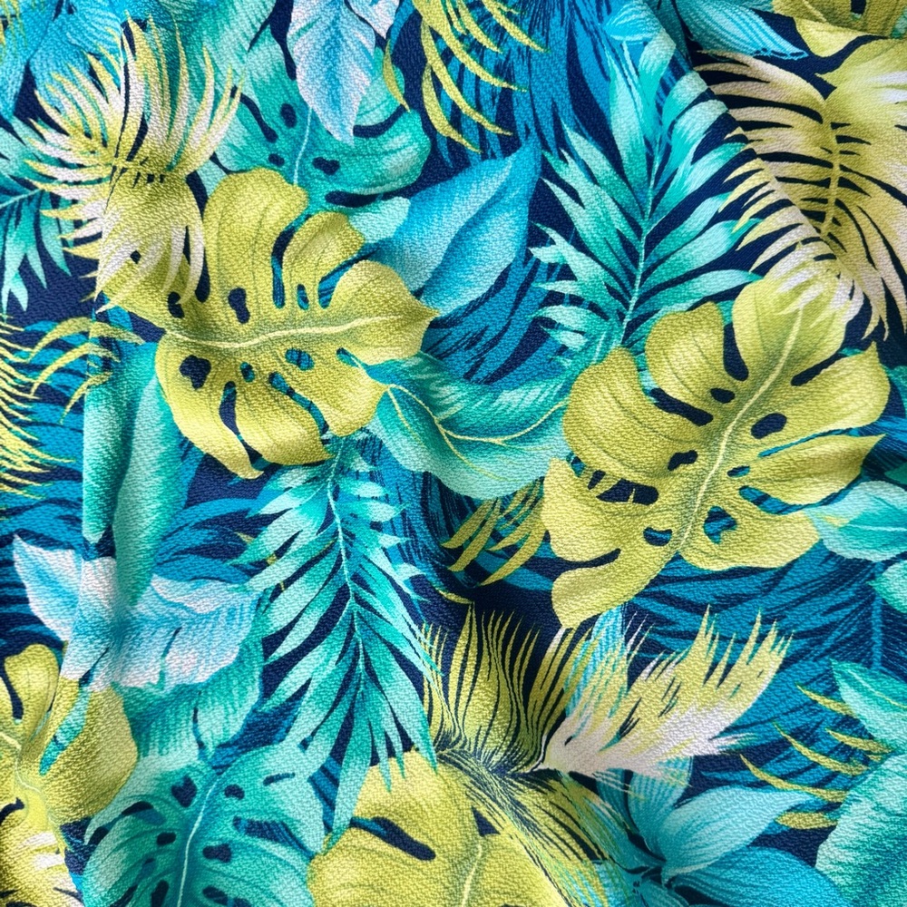 eesome Tropical Palm Leaf Print Maxi Dress with Ruffle Adjustable Top - Picture 6 of 8